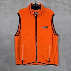 Polo Jeans Co Men's XL Vintage Orange Fleece Full-Zip Vest‎